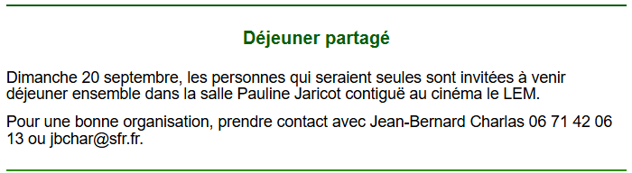 Déjeuner partagé