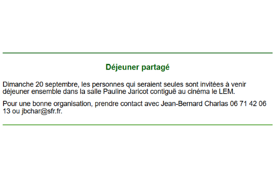 Déjeuner partagé